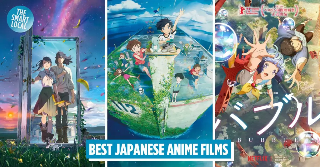 Rekomendasi Tambahan Film Anime Sci-Fi Gambar kolase berbagai adegan dari film anime sci-fi