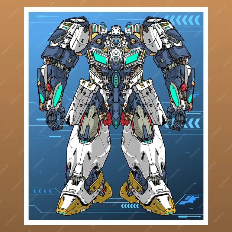 Pertarungan Mecha Epik Gambar pertarungan mecha Gundam