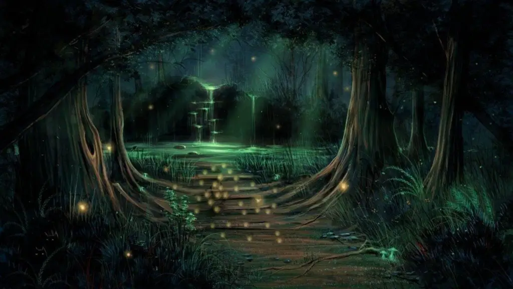 Ilustrasi pemandangan malam anime Pemandangan malam anime yang indah