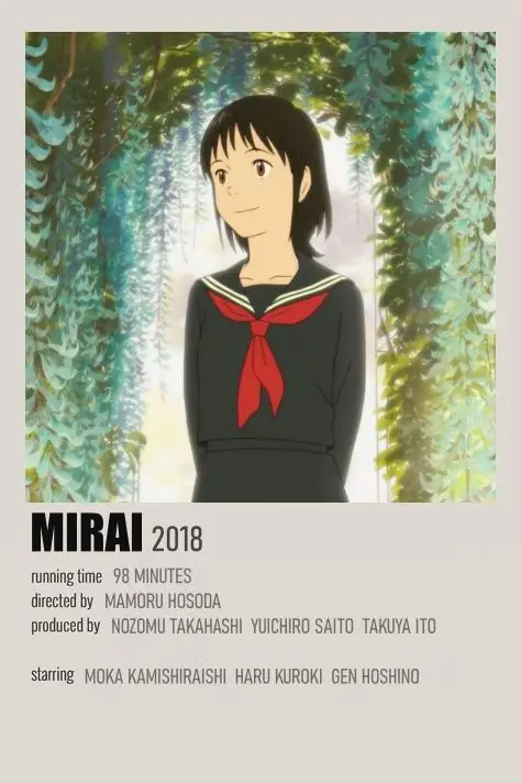 Adegan Mirai menggunakan kekuatannya Mirai menggunakan kekuatannya untuk melakukan perjalanan waktu