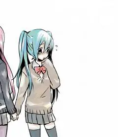Persahabatan atau Lebih? Gambar dua gadis anime bergandengan tangan