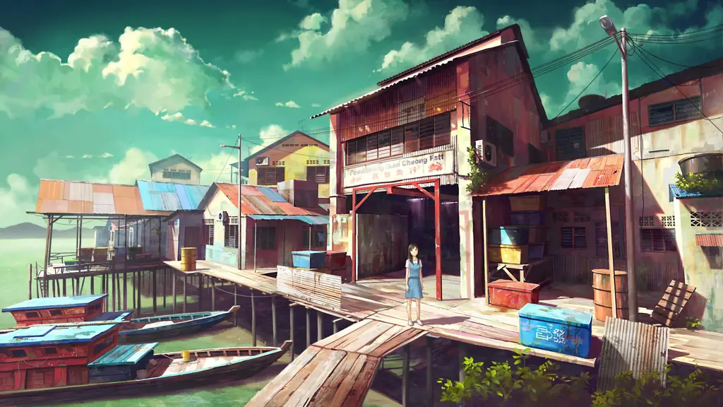 Gambar pemandangan alam Jepang yang indah dalam film animasi