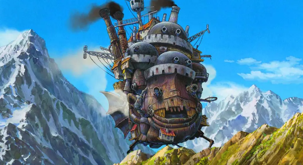 Ilustrasi dari film animasi Jepang Howl's Moving Castle Ilustrasi dari film Howl's Moving Castle
