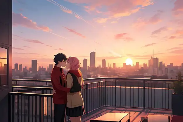Adegan romantis dalam film anime Adegan romantis dalam anime