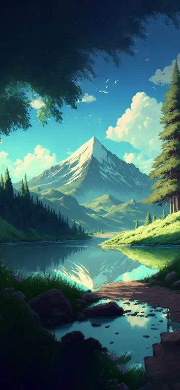 Latar Anime yang Menawan Pemandangan indah dalam film anime