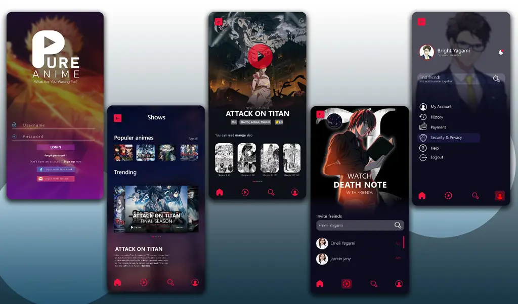 Antarmuka Streaming Anime yang Ramah Pengguna Gambar antarmuka platform streaming anime yang mudah digunakan